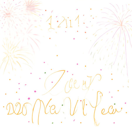Happy New Year background with fireworks. Vector illustration for your design.の素材