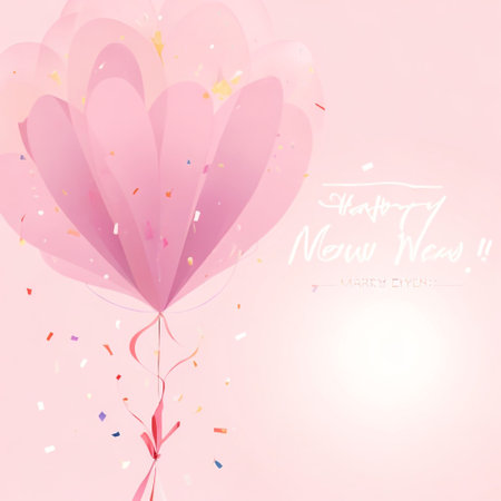 Valentine's day background with heart shaped balloon and confettiの素材