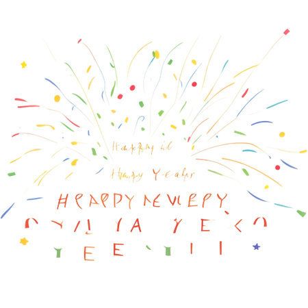 Happy New Year and Merry Christmas. Vector illustration with confetti.の素材