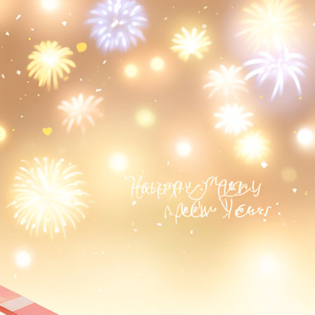 Happy New Year background with fireworks. Vector illustration. Eps 10.の素材