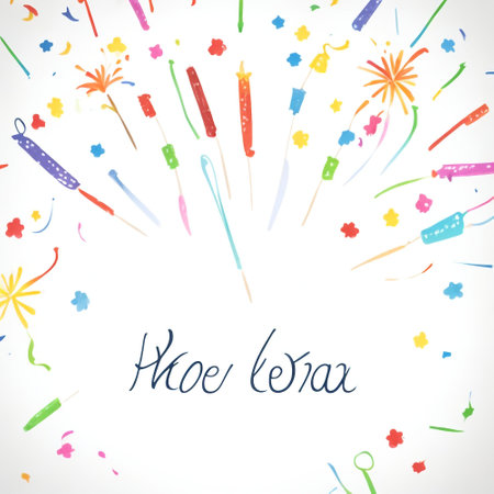 birthday background with sparklers and place for your text, vector illustrationの素材