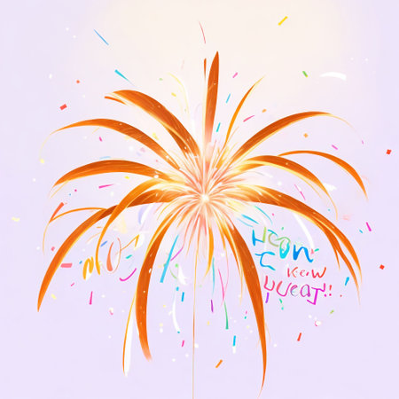 Happy New Year background with fireworks. Vector illustration. Eps 10.の素材