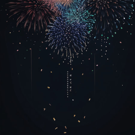 Fireworks on a black background. Vector illustration. Eps 10.の素材