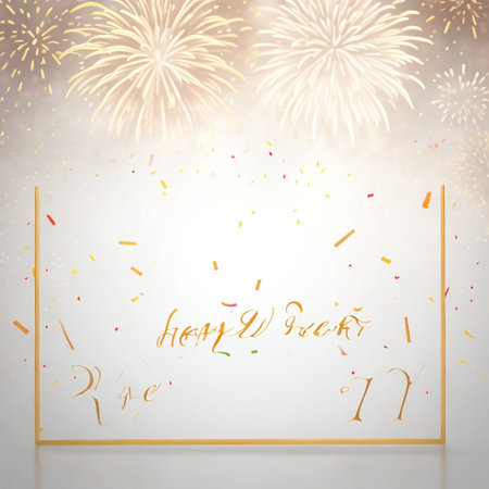 Happy New Year Background with Fireworks. Vector Illustration EPS10の素材