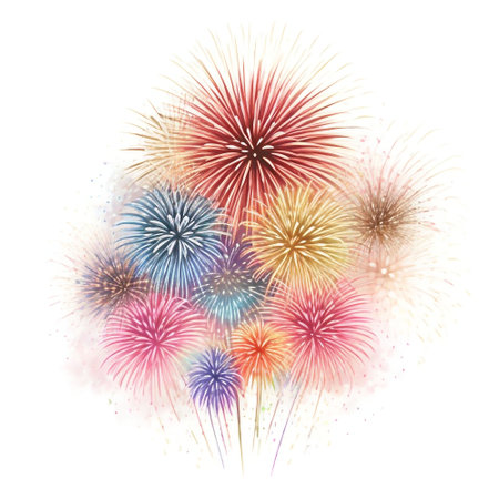 Happy new year fireworks confetti background images collections cute wallpapers ai generatedの素材