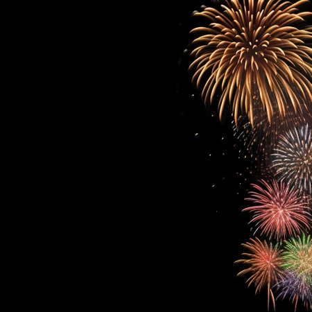 Happy new year fireworks confetti background images collections cute wallpapers ai generatedの素材