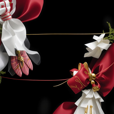 christmas decoration on black background with copyspace for your textの素材