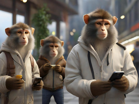 Monkey in the city. Monkey in the city. Monkey in the city.の素材