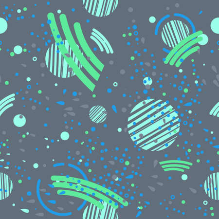 Lovely seamless pattern with dots, circle and geometric elements. Vector abstract art for fashion,...