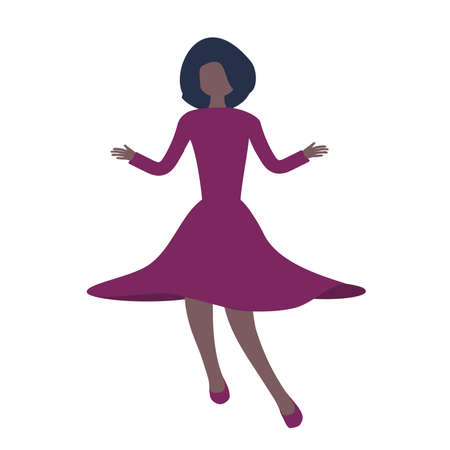 the figure of a girl is dancing in a lilac dressのイラスト素材