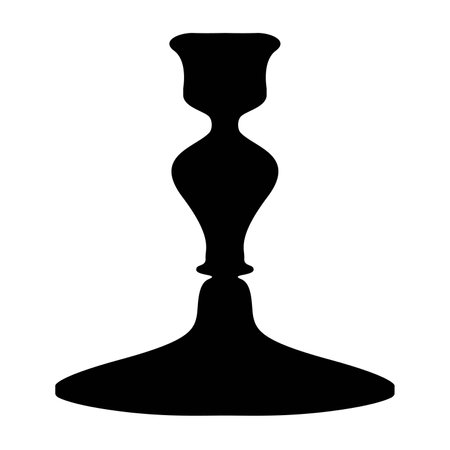 Candlestick low in a black silhouette in a minimalist styleのイラスト素材