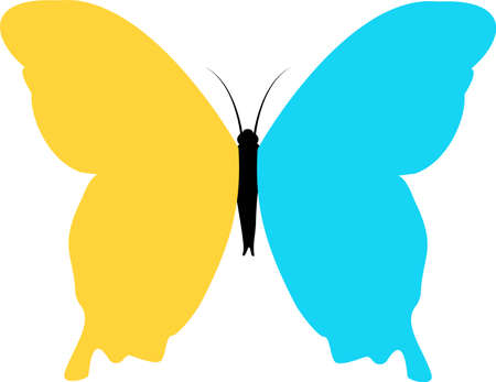 Butterfly silhouette in vector for illustration. A simple form of an insect.のイラスト素材