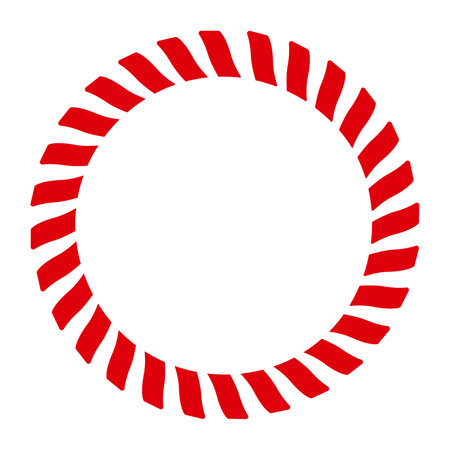 round frame of red elements in lollipop styleのイラスト素材