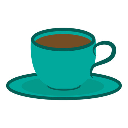vector tea cup with saucerのイラスト素材