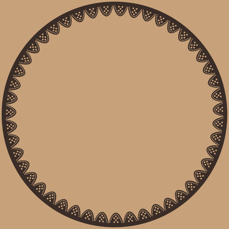 round frame made of lace on a colored background for a napkin, headband, decorationのイラスト素材