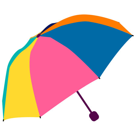 colorful open umbrella protection climate season isolated object on white background flat vector illustrationのイラスト素材