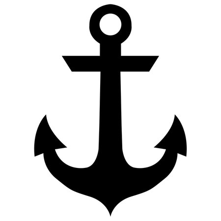 anchor silhouette element isolated on white