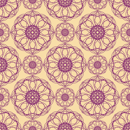 Vector seamless vintage pattern of abstract lace flowers on a light backgroundのイラスト素材