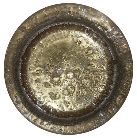 texture of boiling gold or champagne or golden plate isolated on whiteの写真素材