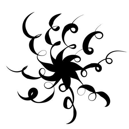 Abstract silhouette of curl in a circle element for decorationのイラスト素材