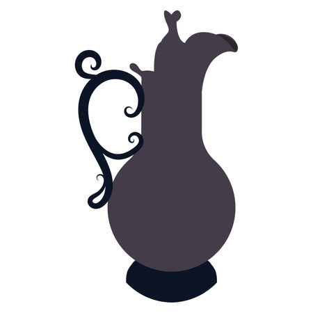 vintage jug by color shape in flat style by silhouetteのイラスト素材