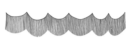 garland in boho style doodle black color silhouetteのイラスト素材