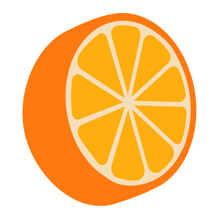 orange cut from simple shapes isolated on whiteのイラスト素材