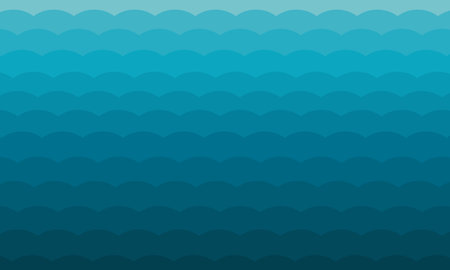 wavy horizontal sea vector background with a transition from blue to cyanのイラスト素材