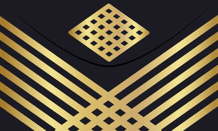Luxury expensive horizontal envelope with gold patterned decoration for important messages and invitationsのイラスト素材