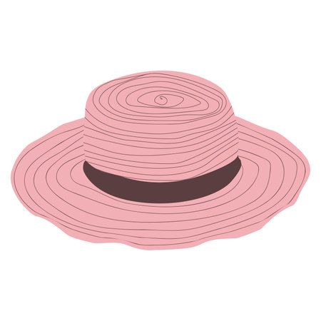 Pink beach hat with ribbonのイラスト素材