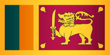 National flag of Sri Lanka vector symbolのイラスト素材