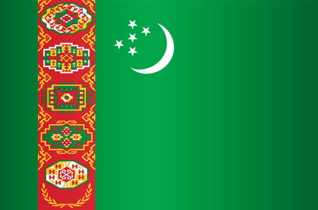 National Flag of Turkmenistan. Vector Elementのイラスト素材