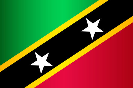 National Flag of the Federation of Saint Kitts and Nevis. Vector elementのイラスト素材