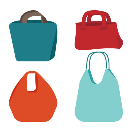 Women bags in a set. Vector elements accessoriesのイラスト素材