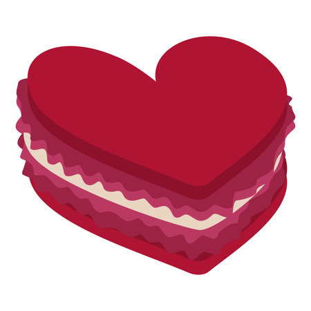 Heart-shaped macaroon vector simple decoration element for Valentine's Dayのイラスト素材