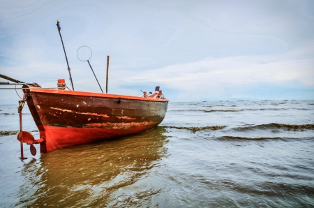  Fishing boat on seaの写真素材