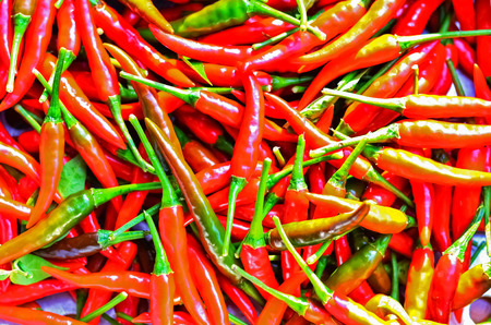  Lots of red chili peppersの写真素材