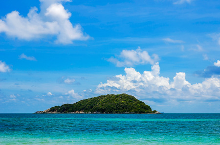 beach and tropical sea with blue skyの写真素材