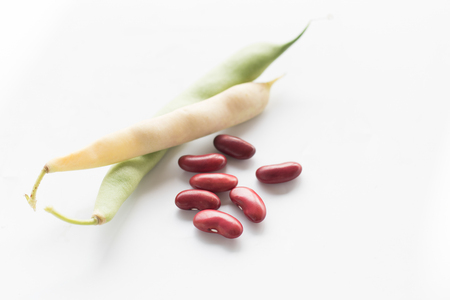 red beans isolate on white backgroundの写真素材