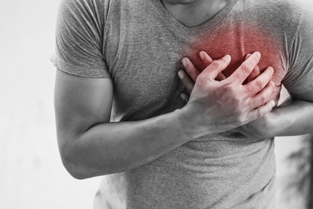 Man having heart attack. Healthcare conceptの写真素材