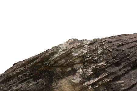 Rock cliff isolated on a white backgroundの写真素材