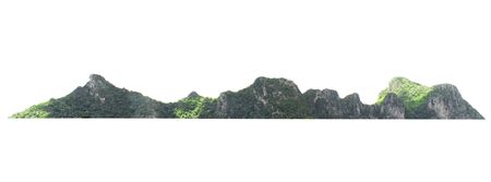 rock mountain hill with  green forest isolate on white background