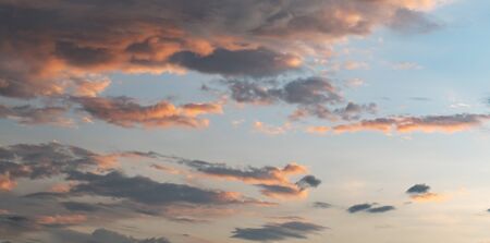 beautiful sky with orange cloud and sunset