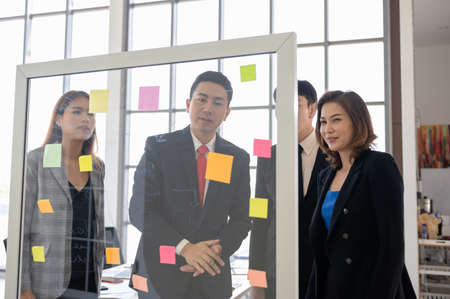 group of business people meeting in board roomの写真素材