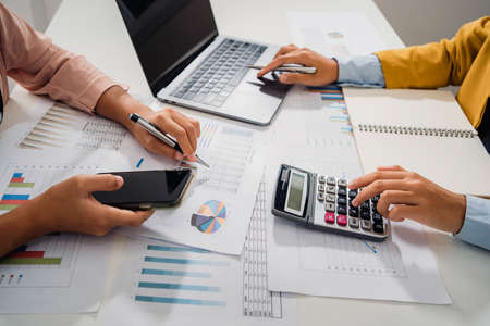 accountant meeting team in office room. concept finance and accountingの写真素材