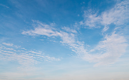 blue sky with white cloudyの写真素材
