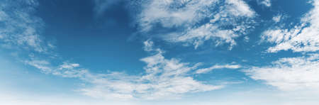 beautiful blue sky with white cloud in sunriseの写真素材