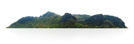 Big rock mountain isolate on white backgroundの写真素材