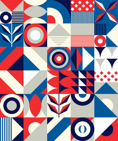 Abstract 1970's background design in simple retro style with stripes. Simple retro background with rounded striped design element in color. Vector illustration.のイラスト素材