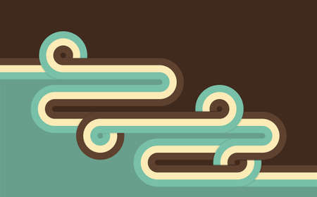 Abstract 1970's background design in simple retro style with stripes. Vector illustration.のイラスト素材